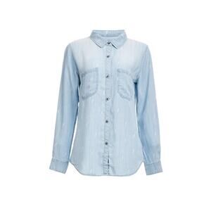 Rails Light Blue Chambray Arrow Long Sleeve Lyocell Button-Up Shirt Size Medium